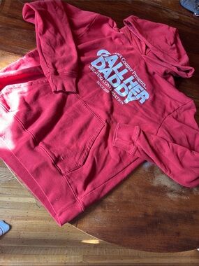CALL HER DADDY Red Graphic Hoodie - Women